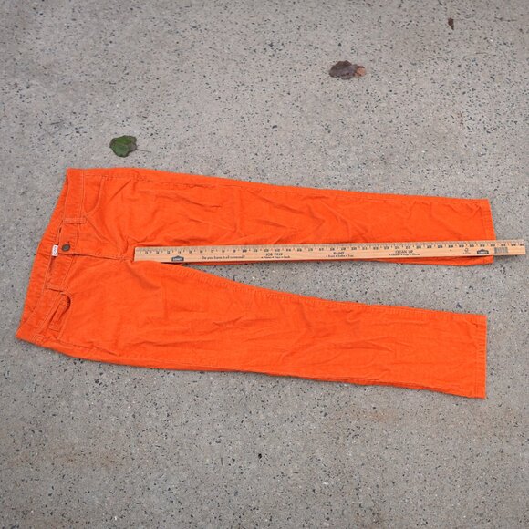 J.Crew Corduroy Jeans Size 31R Orange City Fit Straight Leg Fall Winter Pants - Picture 6 of 12